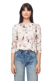 Lua Floral Print Jersey Tee at Rebecca Taylor